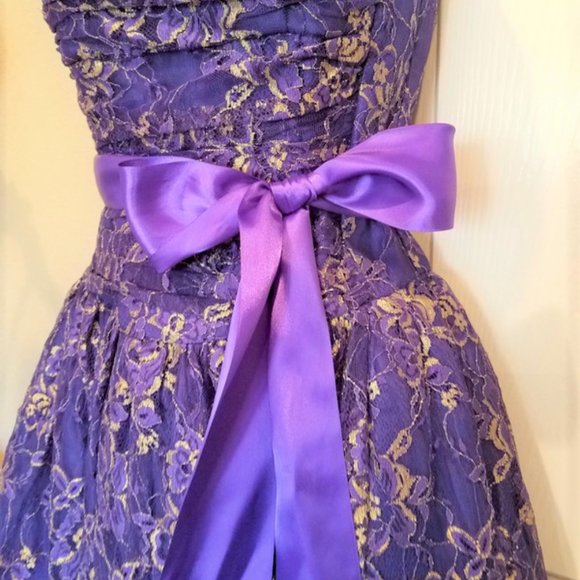 Jessica McClintock gold & purple party / dance dress - Picture 3 of 5